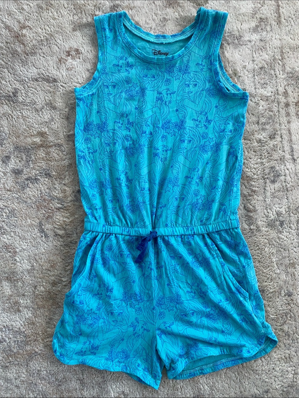 Disney Teal Blue Sleeveless Ariel Romper